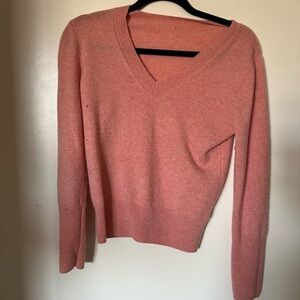 Elegant Pink V-Neck Women's Sweater